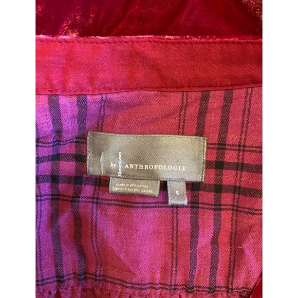 NWOT Anthropologie Raspberry V Neck Velvet Tunic Dress Size Small - Picture 13 of 13